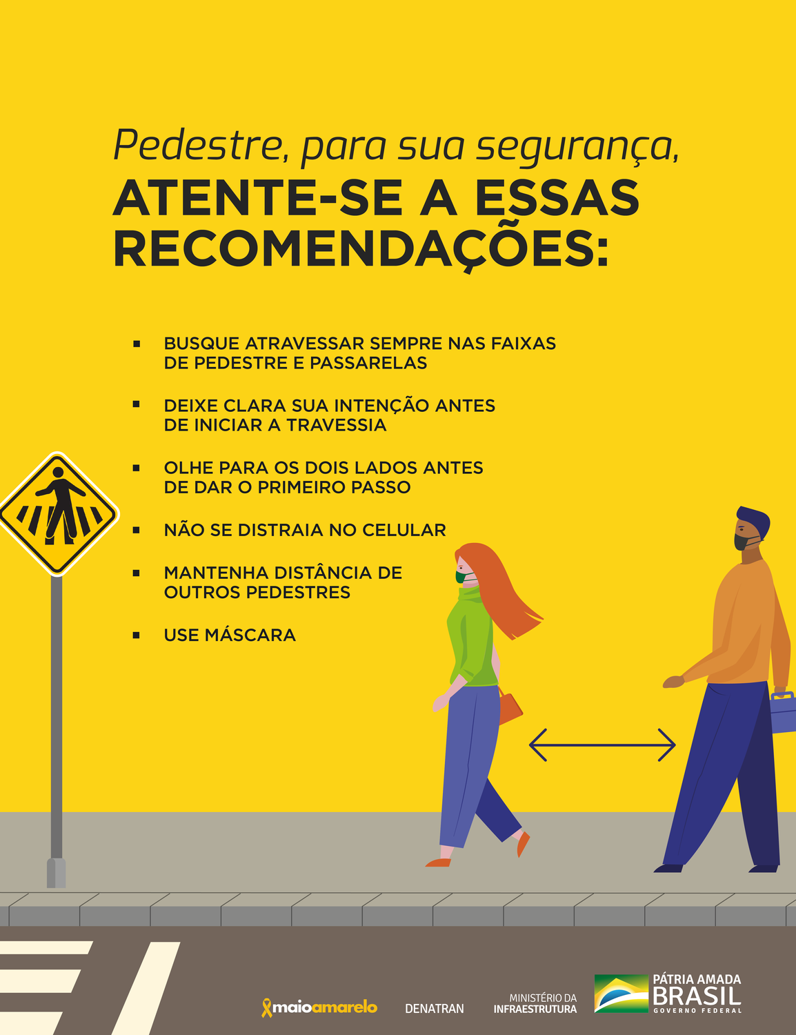 Card dicas para pedestre evitar contaminação