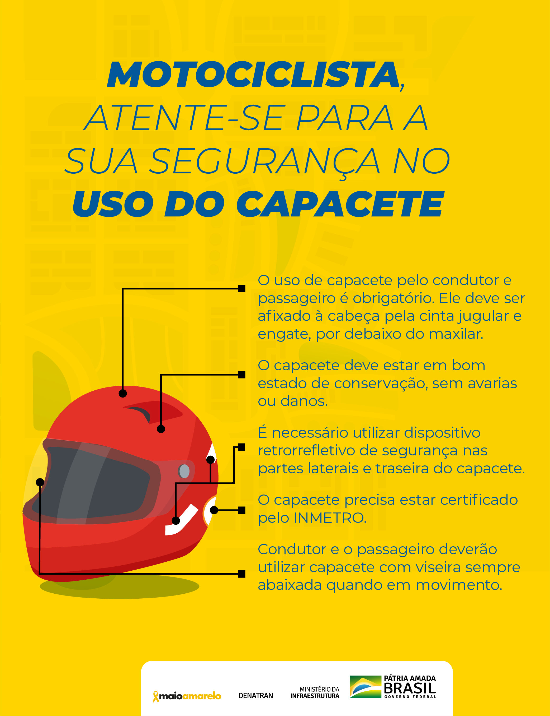 Card Segurança no uso do capacete