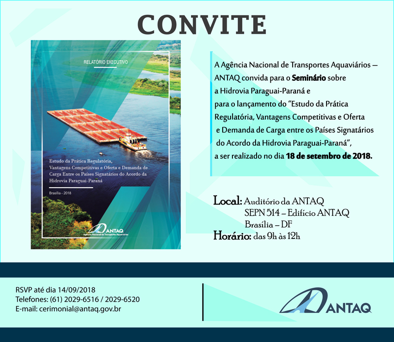 Convite ANTAQ Seminario 18 09 2018