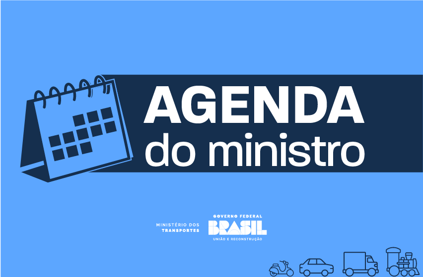 Fundo branco, com a imagem de um Calendário. Texto: Agenda do ministro